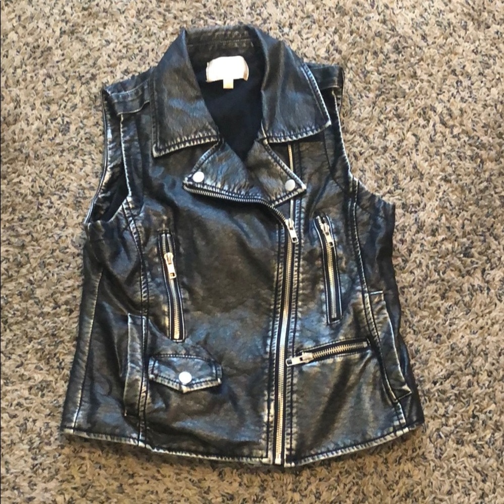 Faux leather vest